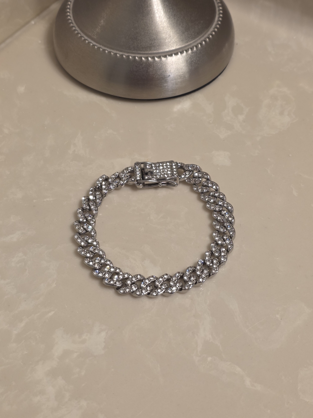Women's Silver and CZ Cuban Link Bracelet